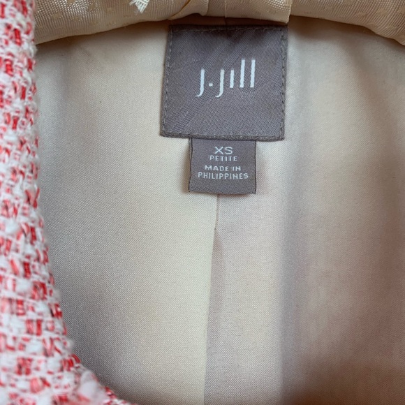 J. Jill Pink Tweed Blazer Jacket XS Petite - Picture 6 of 8